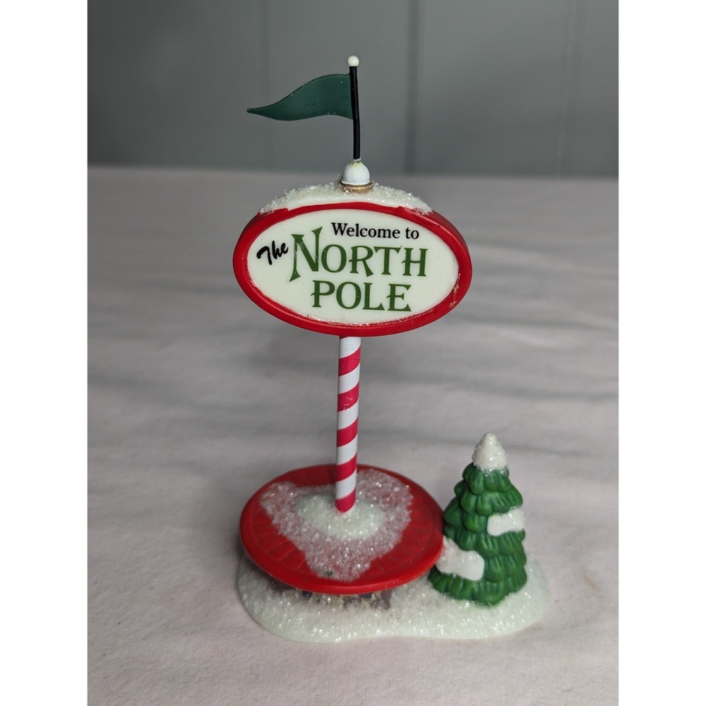 Department 56 WELCOME to the NORTH POLE sign for‎ Christmas village